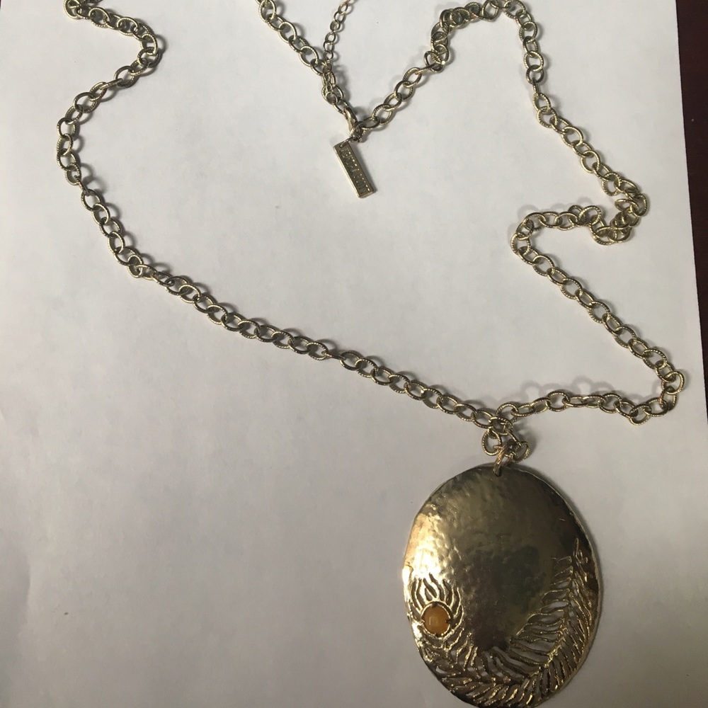 Kendra Scott Peacock Feather long necklace