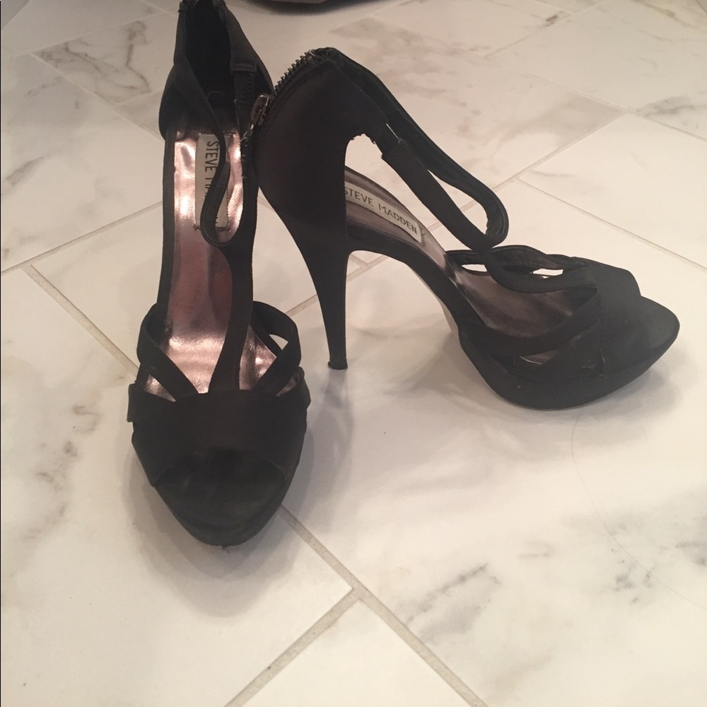Steve Madden High Heels black satin