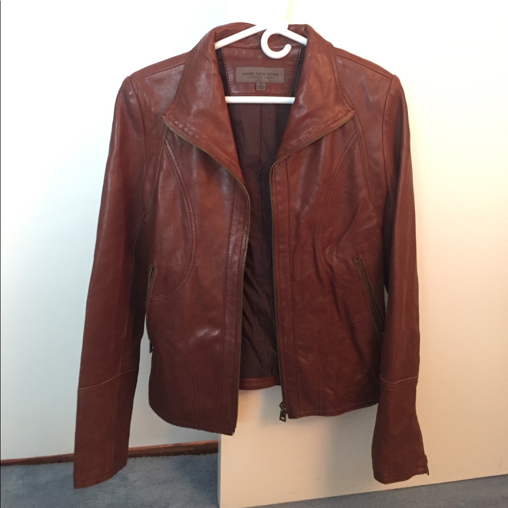 Brown leather jacket