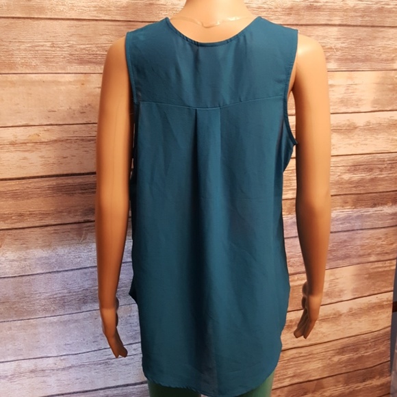 Last one Army Green Knit Scallop Lace Blouse - Picture 4 of 7