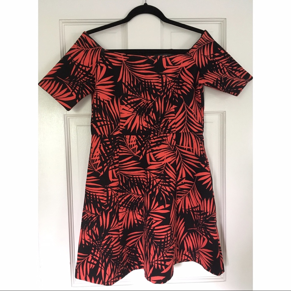 ZARA 🦀 Fit and Flare Boatneck Dress Sz M