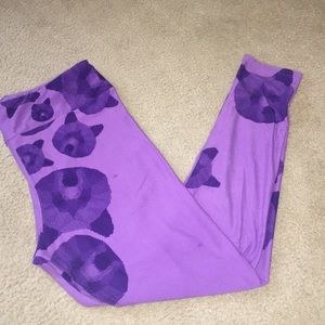 Purple Mosaic Bear Leggings