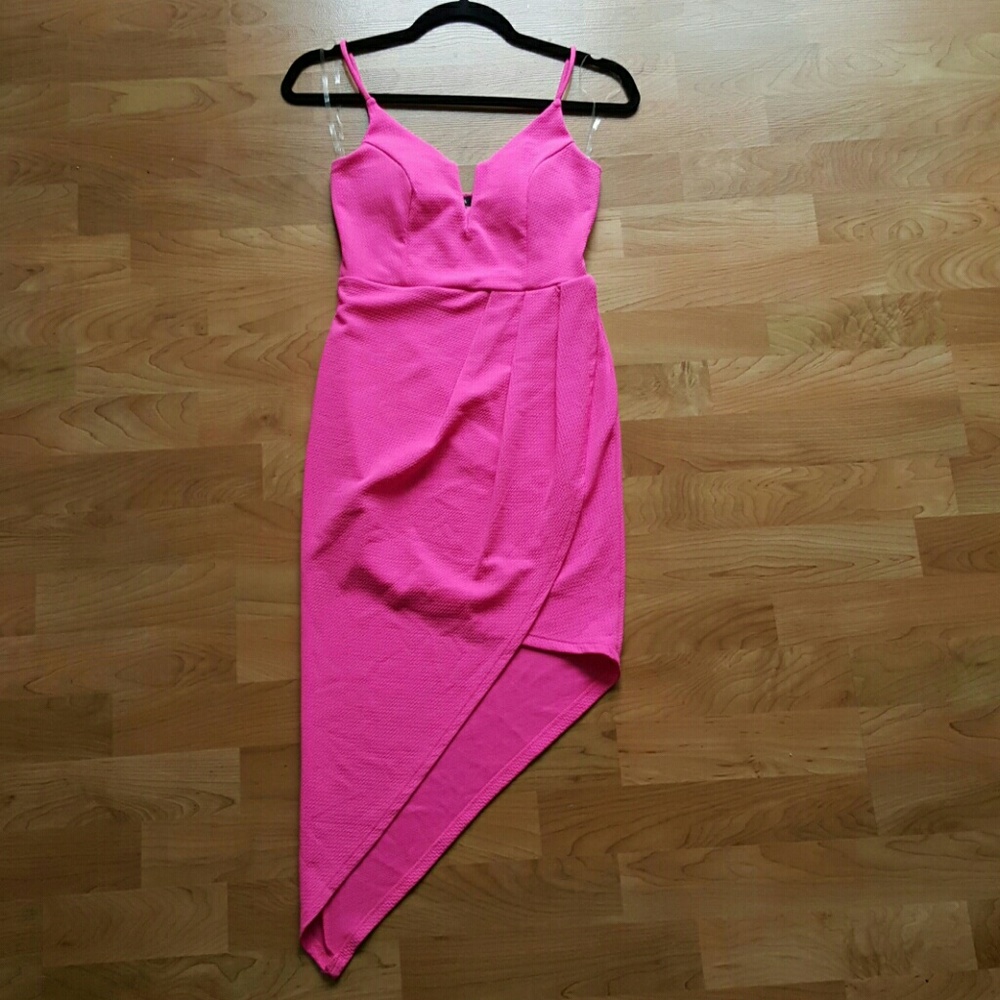 UK2LA hot pink asymmetrical dress
