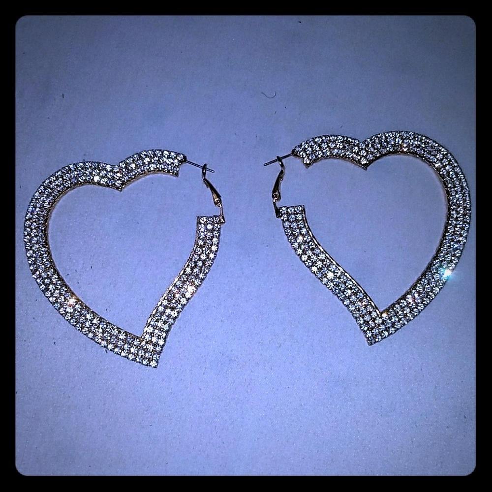 Heart Shaped Hoop Style Earrings