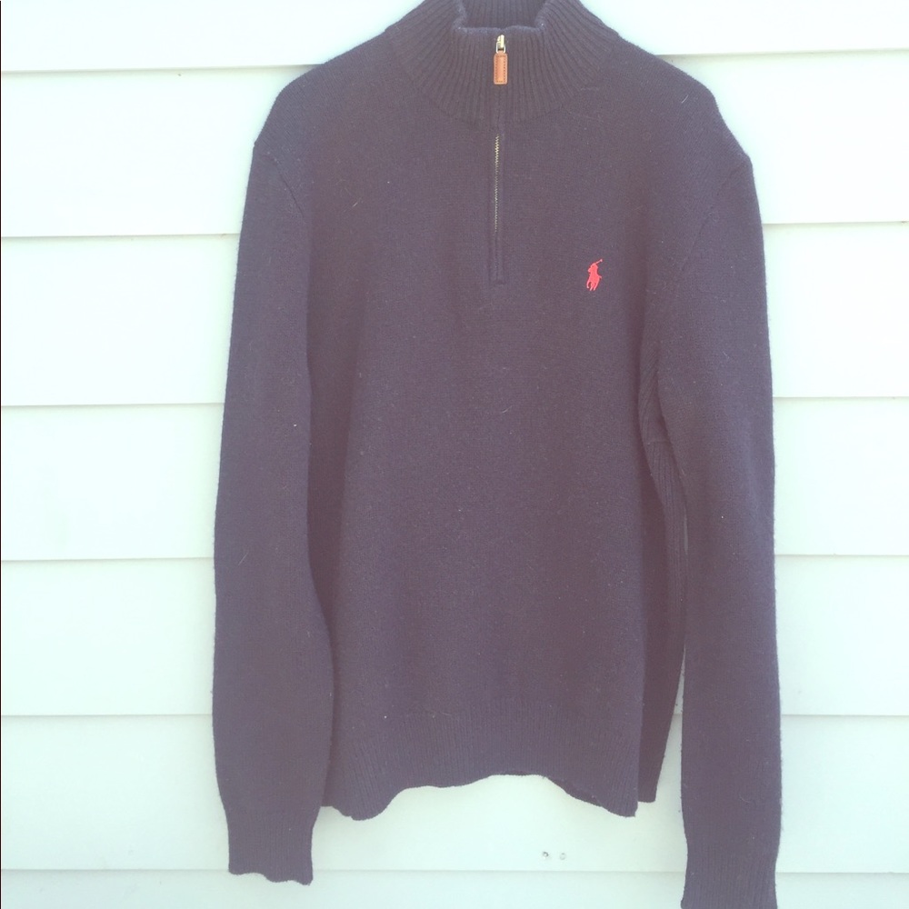 Men's Dark Blue Ralph Lauren Lambs Wool Sweater