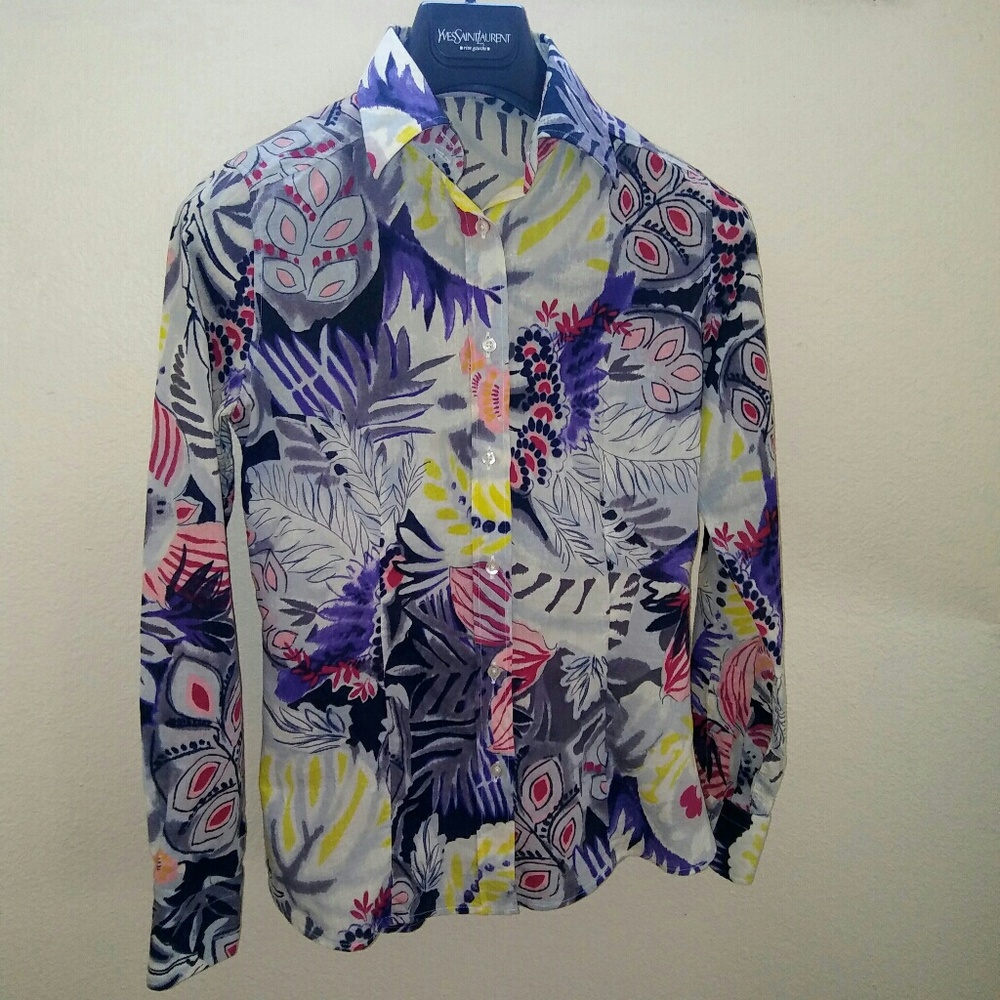 Etro fitted eu40 floral button up shirt