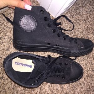 All black high top converse