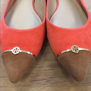 Tory Burch Bar Logo Flats POPPY CORAL