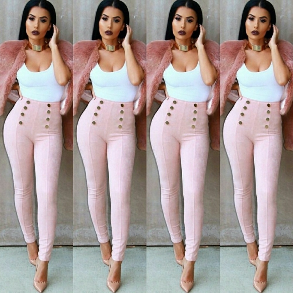 Pink Suede High Waist