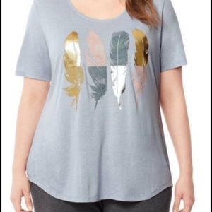 Glitter feathers tee