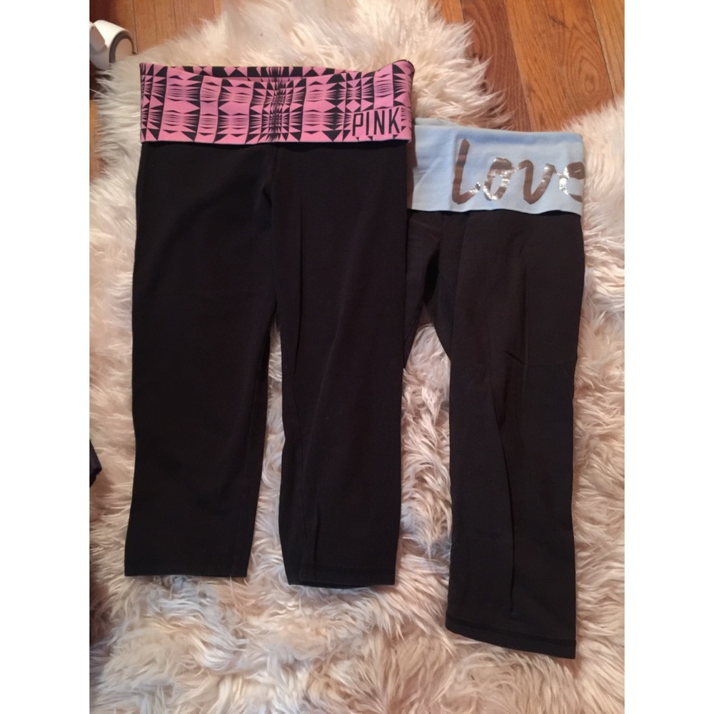 Bundle of two Victoria secret pink cropped yoga