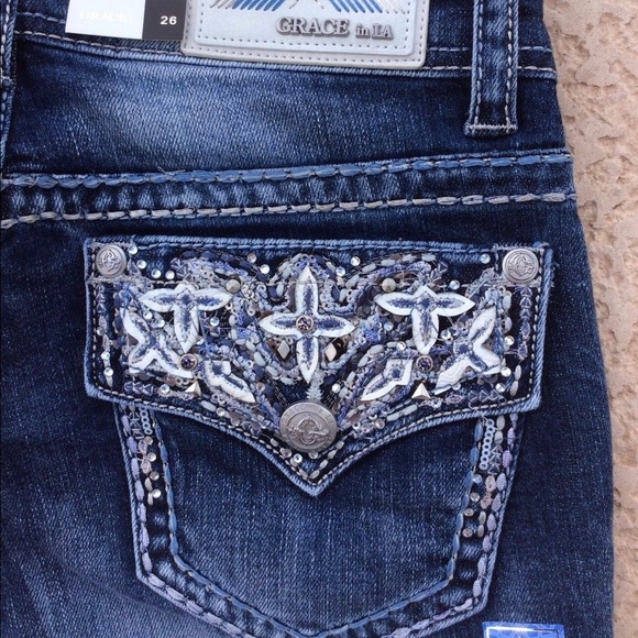 NWT Grace in LA Mid Faux Flap Easy Bootcut Jean - Picture 6 of 6