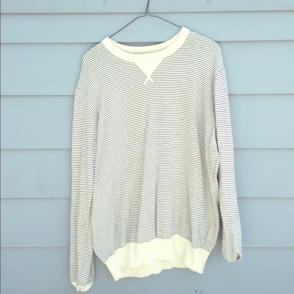 Men's Light J. Crew Striped Ecru Sweater