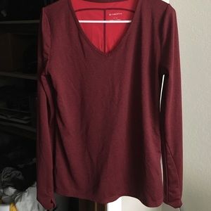 Red long sleeve workout shirt