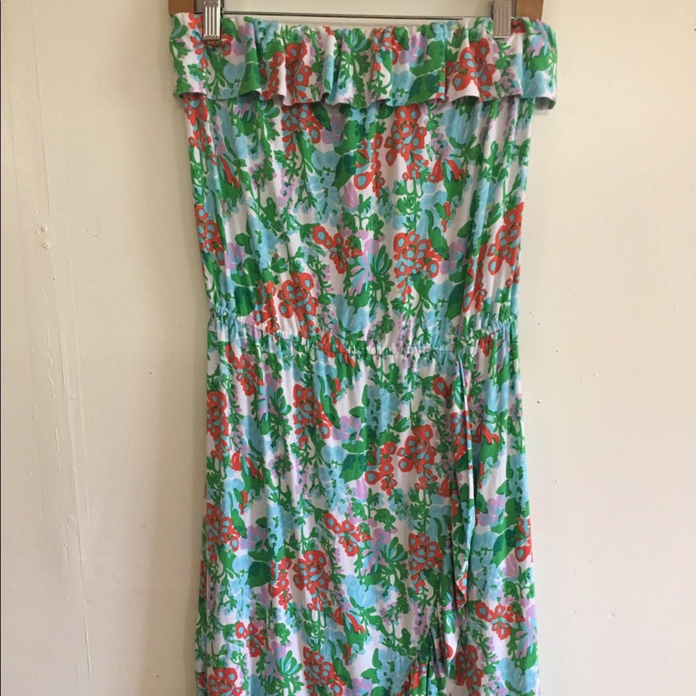 Strapless Lilly Pulitzer green dress size large