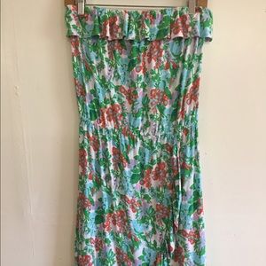 Strapless Lilly Pulitzer green dress size large