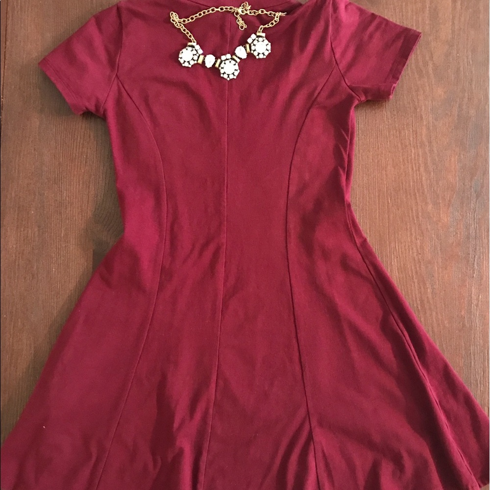 Maroon Collared Dress