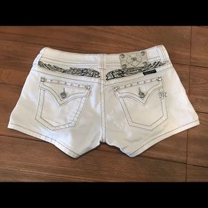 White Miss Me Shorts