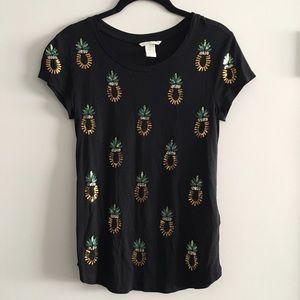 H&M Sequin Pineapple Top