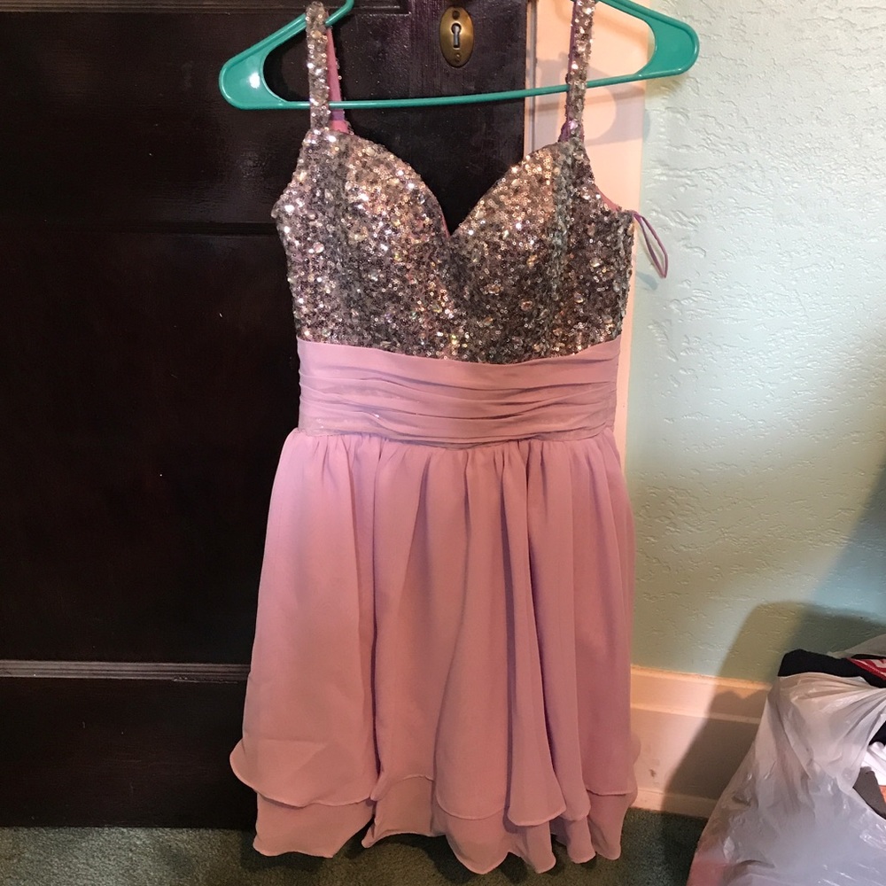 sequin and tulle homecoming dress