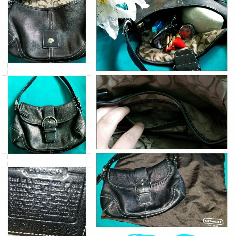 Coach Metallic Leather Shoulder Bag w/dustbag