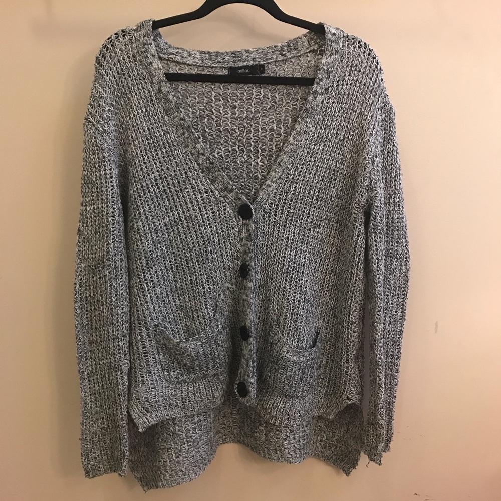 Grey knit cardigan