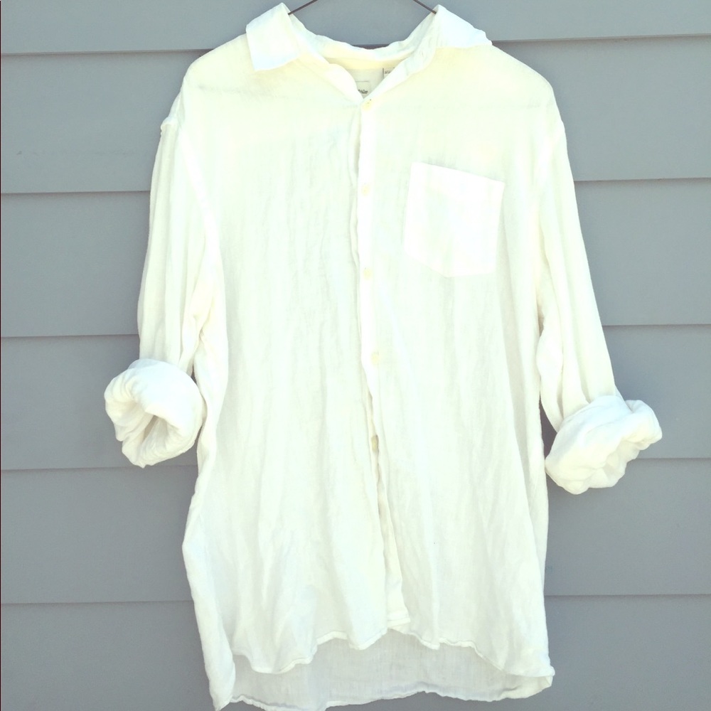 Men's White Baird McNutt Linen Murano Shirt
