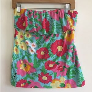 Lilly Pulitzer blue strapless top