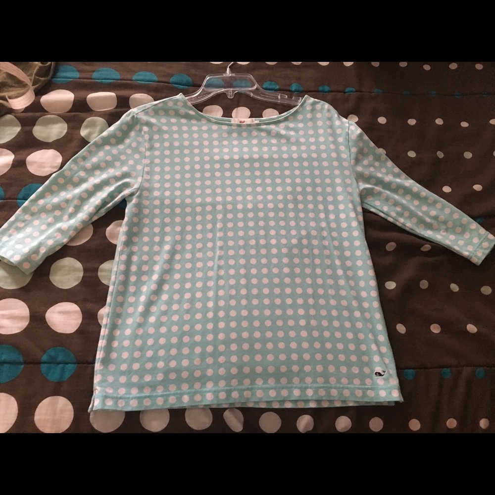 Vineyard Vines Polkadot Light Blue Blouse
