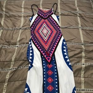 Aztec print maxi dress