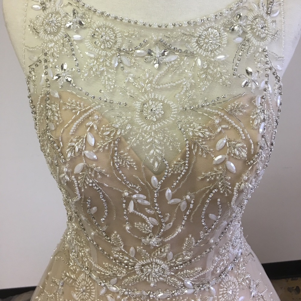 Justin Alexander Jewel Neckline Tulle Gown