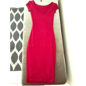 Burgundy Bodycon Midi Dress