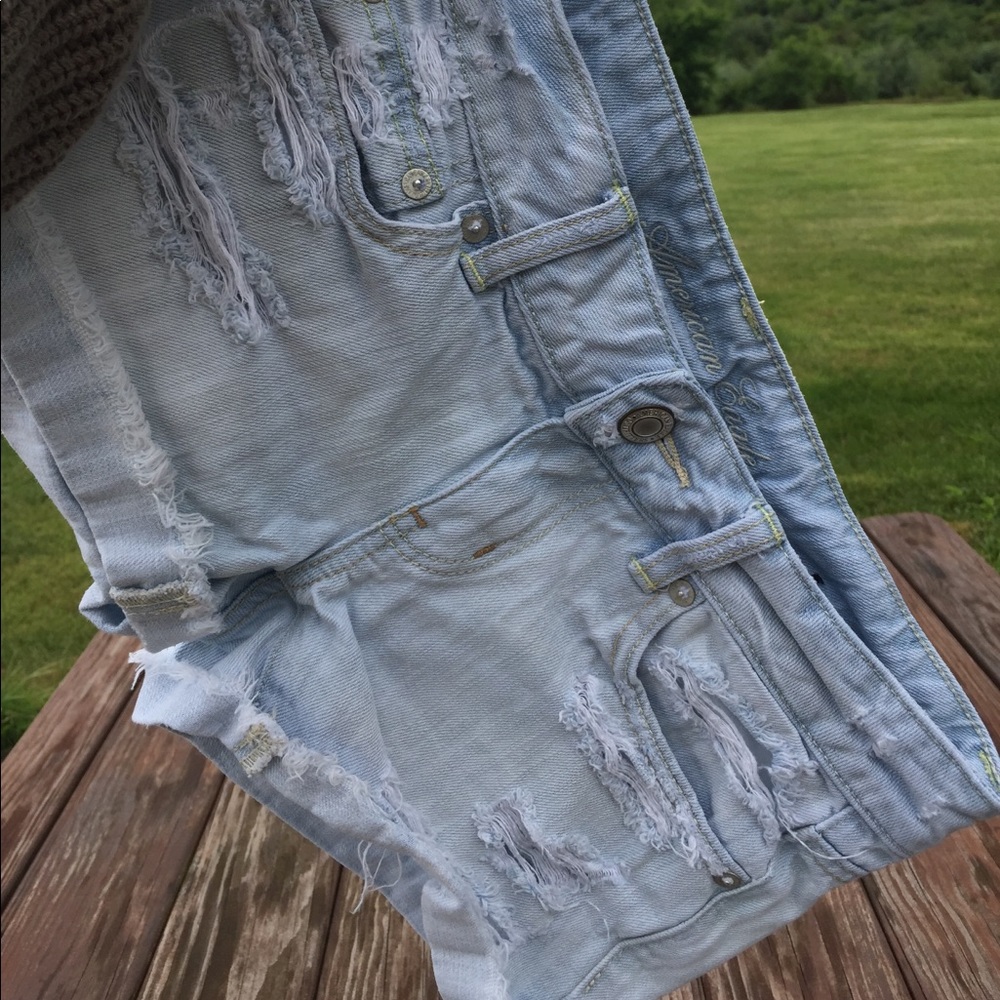 Distressed denim cut offs