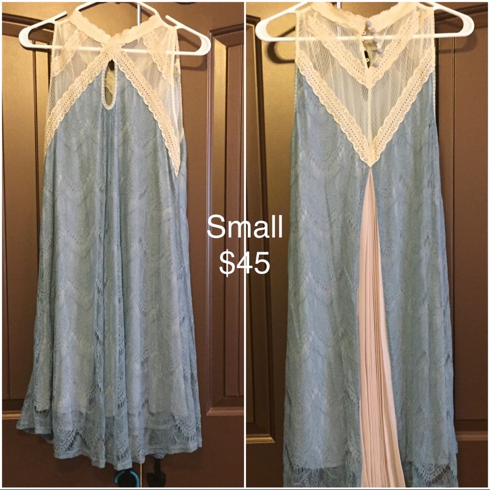 Lace & blue dress
