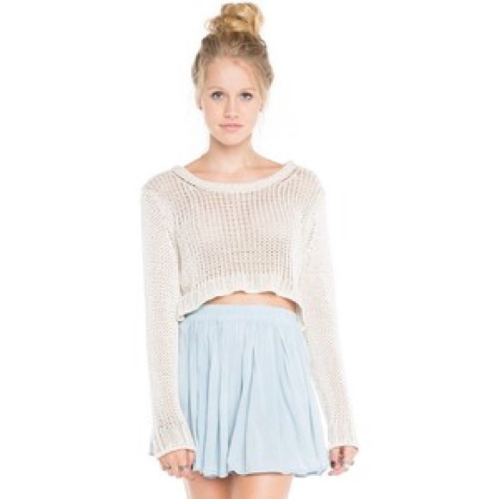 Brandy Melville light blue velvet skirt
