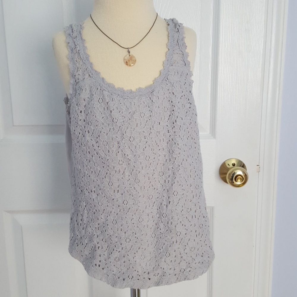 Floral grey tank top