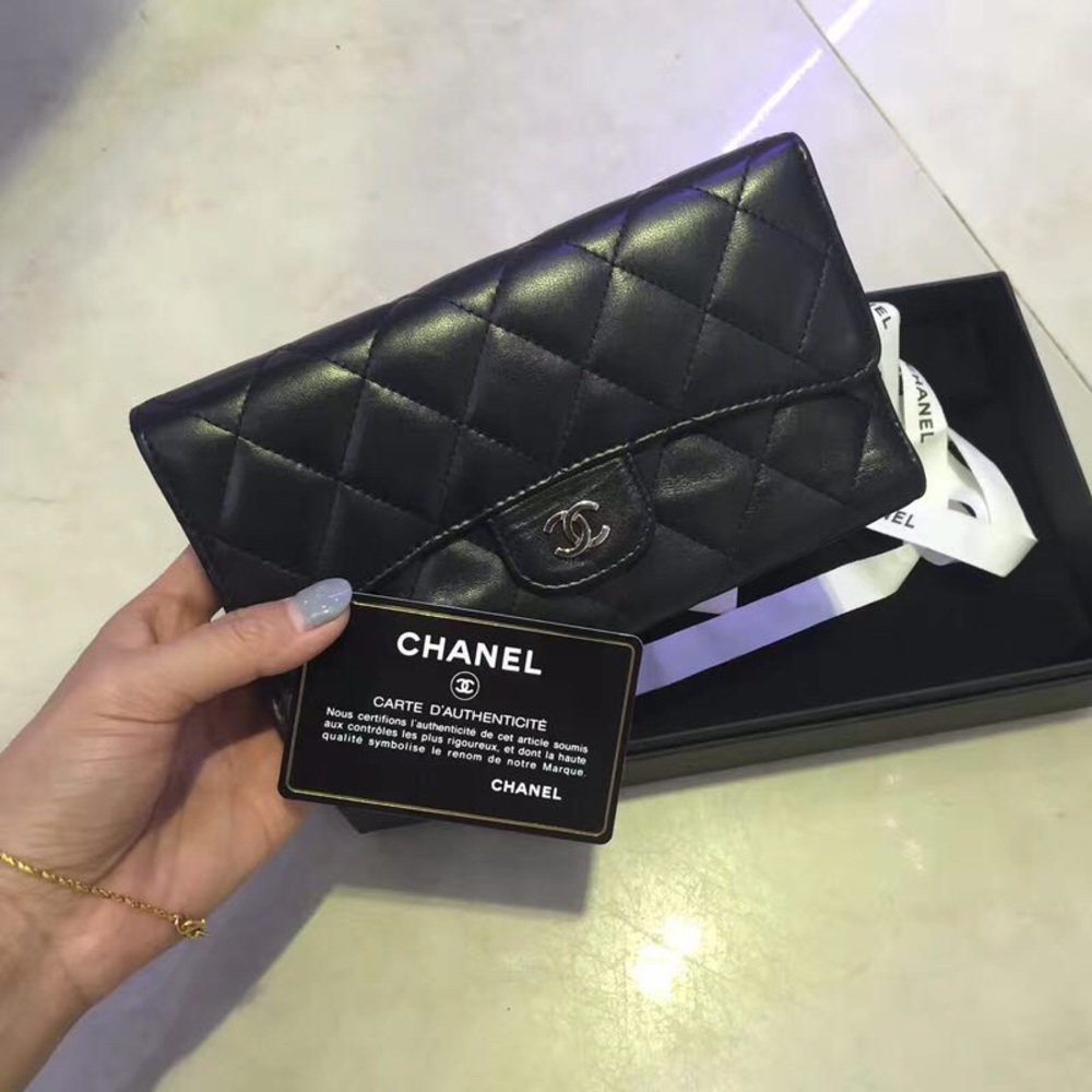Sold! Authentic Chanel classic flap quilted wallet