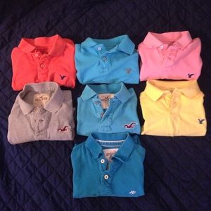 American Eagle, Hollister, and Aeropostale polos.
