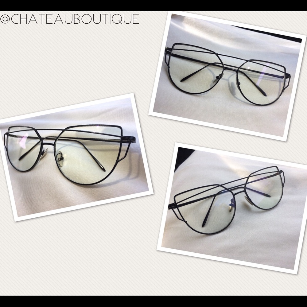 New Clear black metal frame glasses 👓