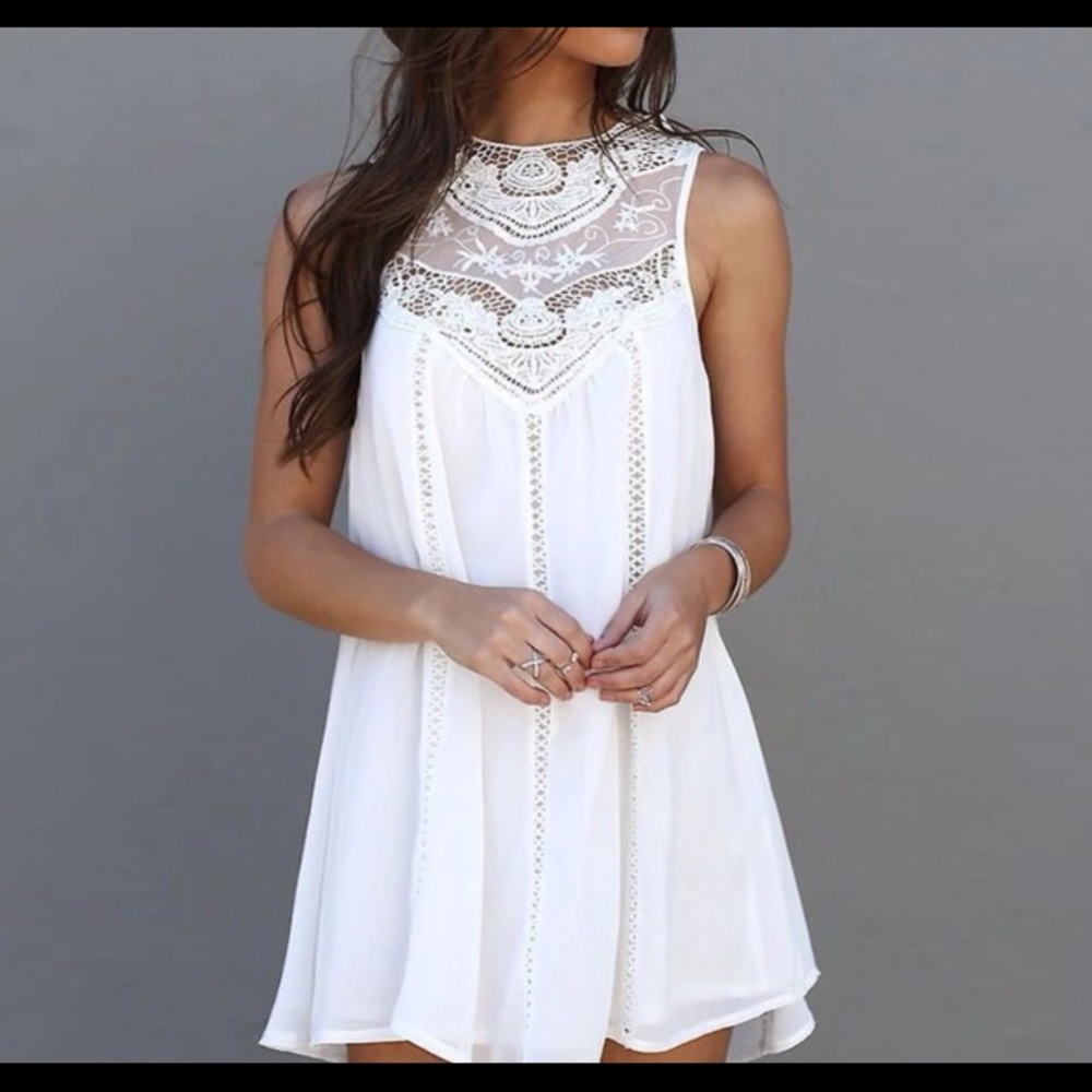White bohemian summer dress