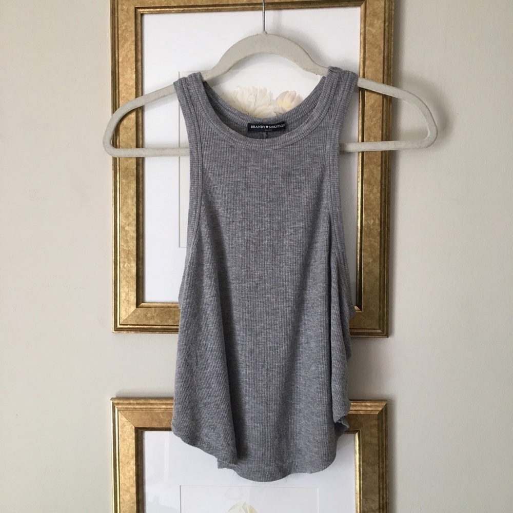 Brandy Melville Relaxed Racerback Tank in Gray