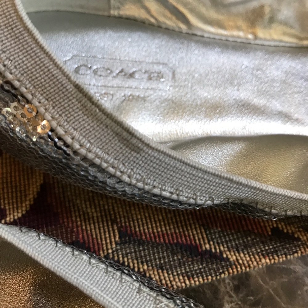 💥🎈REDUCED 💥🎈COACH SILVER FLATS WITH SEQUINS - Picture 6 of 7