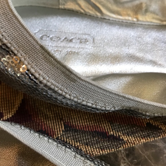 💥🎈REDUCED 💥🎈COACH SILVER FLATS WITH SEQUINS - Picture 6 of 7