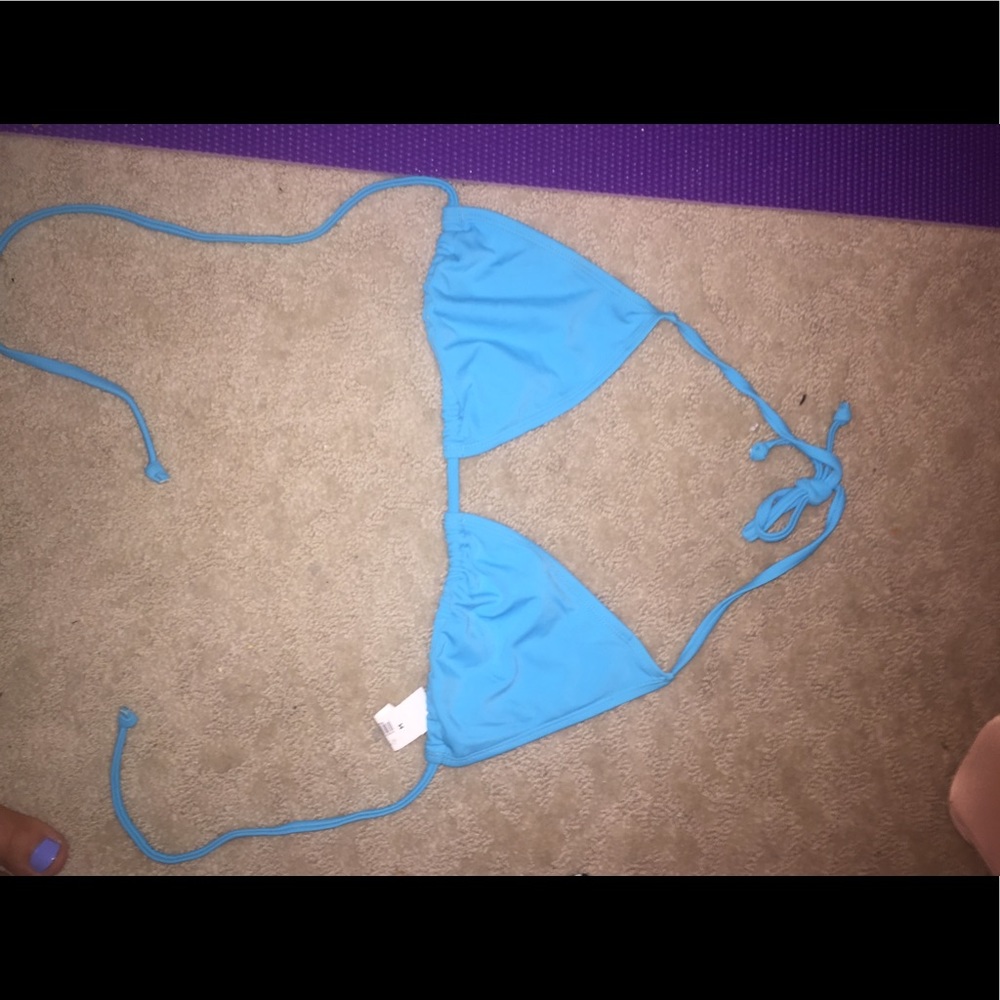 NWT blue string bikini top