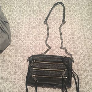 Rebecca Minkoff black mini 5 zip crossbody