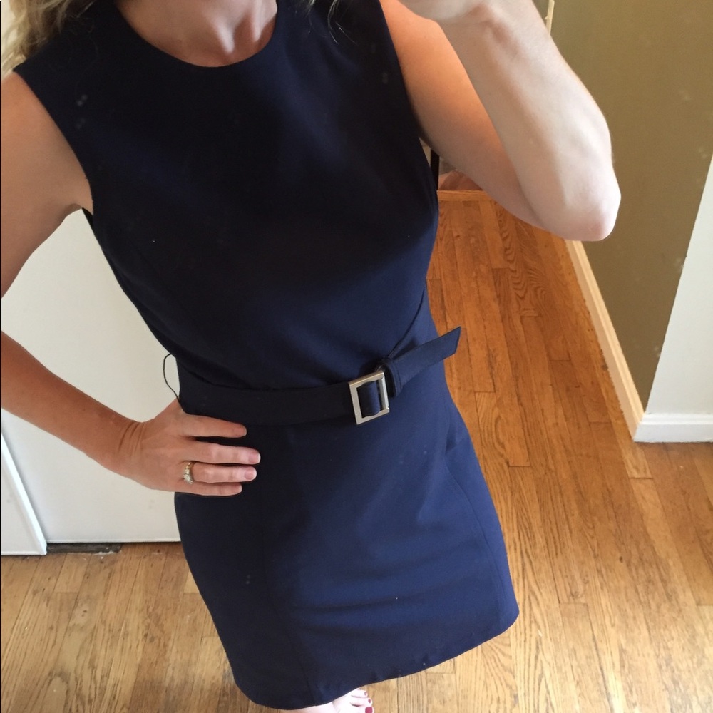 Calvin Klein Navy Belted Dress