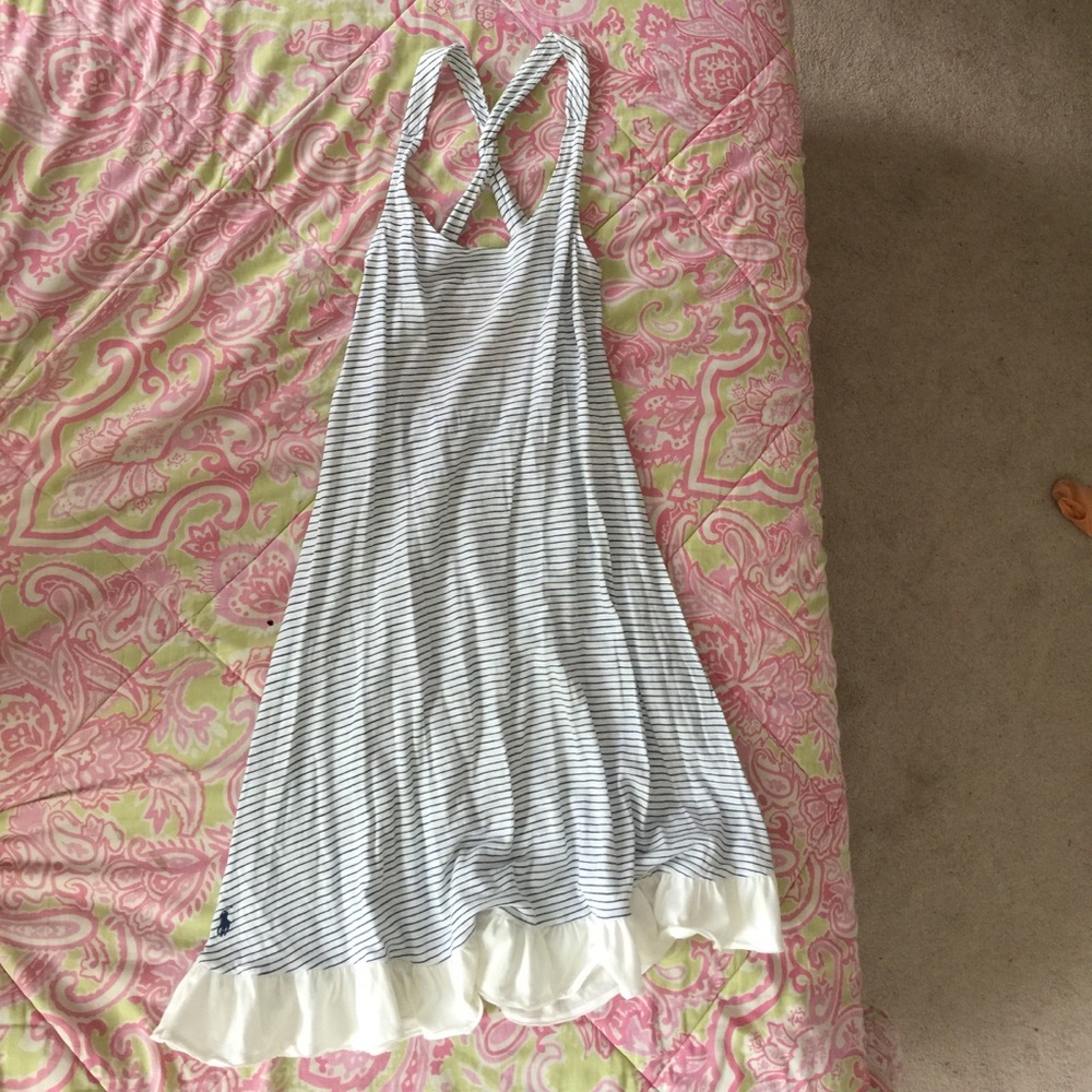 Blue and white striped Ralph Lauren