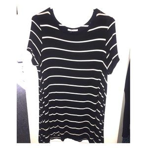 Black and white stripped T shirt Dress