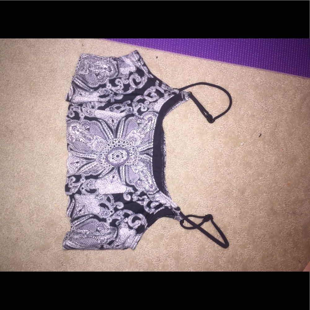 Billabong crop top flounce bikini top