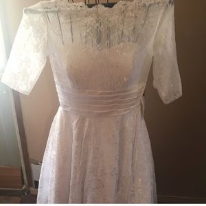 Short white wedding dress